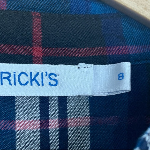 Ricki’s Navy Plaid Peplum Blouse - Picture 5 of 9